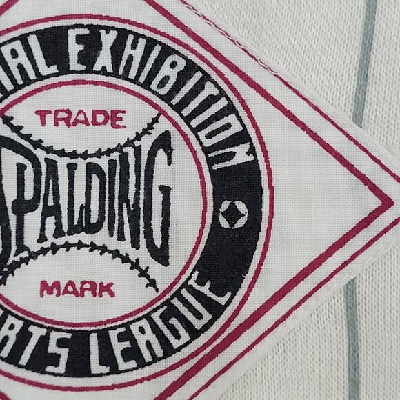 Spalding Zip Sweatshirt M/L 23x26 Cropped Two-Tone Striped - Picture 11 of 15